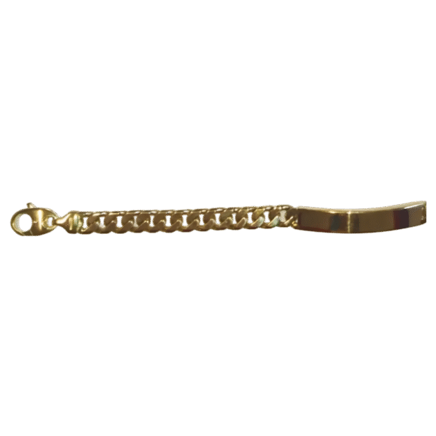 Panzer ID-Armband geschliffen Gelbgold 750 ca. 7,0mm 19cm