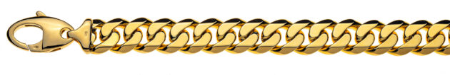 Panzer Bracelet geschliffen Gelbgold 750 ca. 14,0 mm 22cm