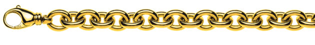 Bracelet Anker oval Gelbgold 750 Handarbeit 20cm