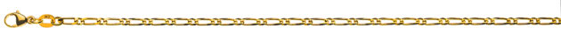 Armband/Fusskette Figaro 1+1 diamantiert Gelbgold 750 ca. 2.3mm