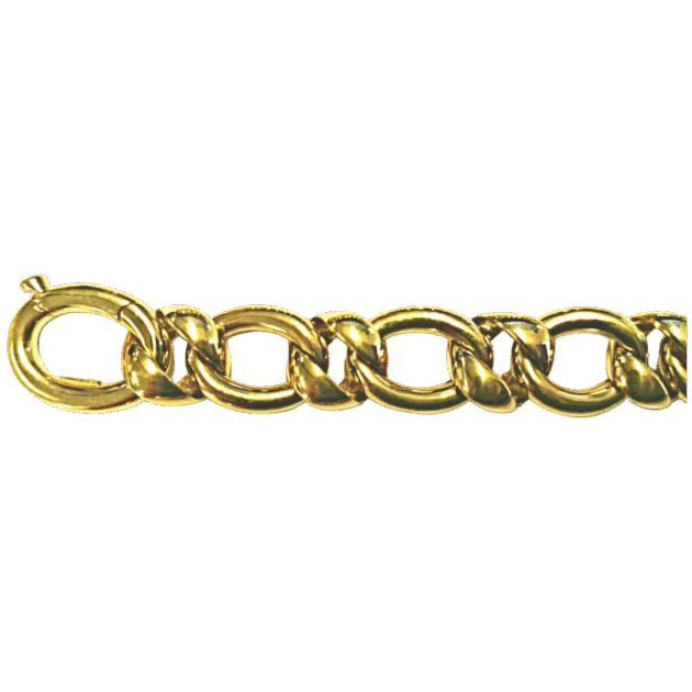 Collier Figaro 1+1 Gelbgold 750 Handarbeit 45cm