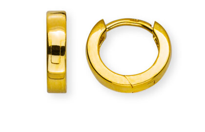 Kreolen Gelbgold 750 poliert, mit Verziehrung D: 12mm