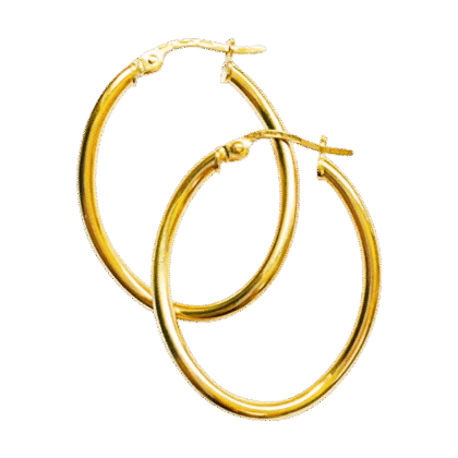 Kreolen Gelbgold 750, Runddraht 23x30x2mm, 8-er Form
